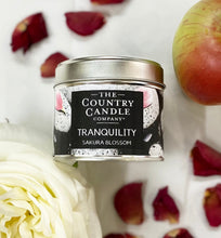 Load image into Gallery viewer, Wellbeing Tranquility Sakura Blossom Vegan Candle Tin by The Country Candle Company
