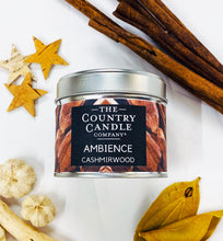 Load image into Gallery viewer, Wellbeing Ambience Cashmirwood Vegan Candle Tin by The Country Candle Company
