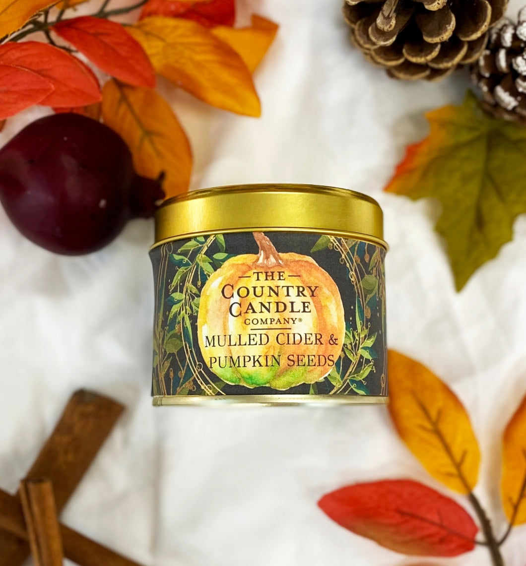 Country Candle Mulled Cider & Pumpkin Seeds Luxury Tin Candle