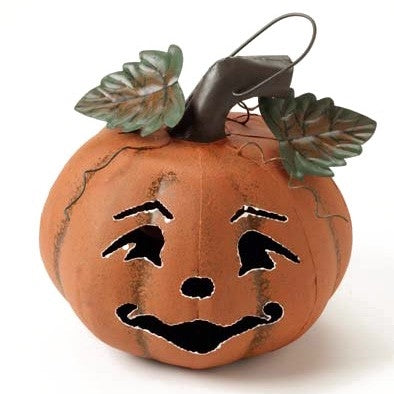 Medium Metal Pumpkin Halloween Lantern-The Useful Shop