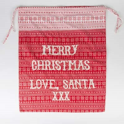Fairisle Large Merry Christmas Present Sack by Sass & Belle-The Useful Shop
