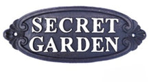 Load image into Gallery viewer, Cast Iron Secret Garden Patio Wall Plaque Sign 
