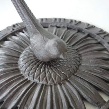 Load image into Gallery viewer, Sunflower and Bird Cast Iron Sundial for Patios and Gardens by Ascalon
