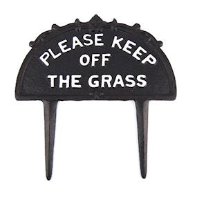 Cast Iron Large Traditional Heritage Style Please Keep Off The Grass Sign for lawns and verges