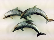 Trio of Leaping Dolphins Metal Wall Art by Shoeless Joe