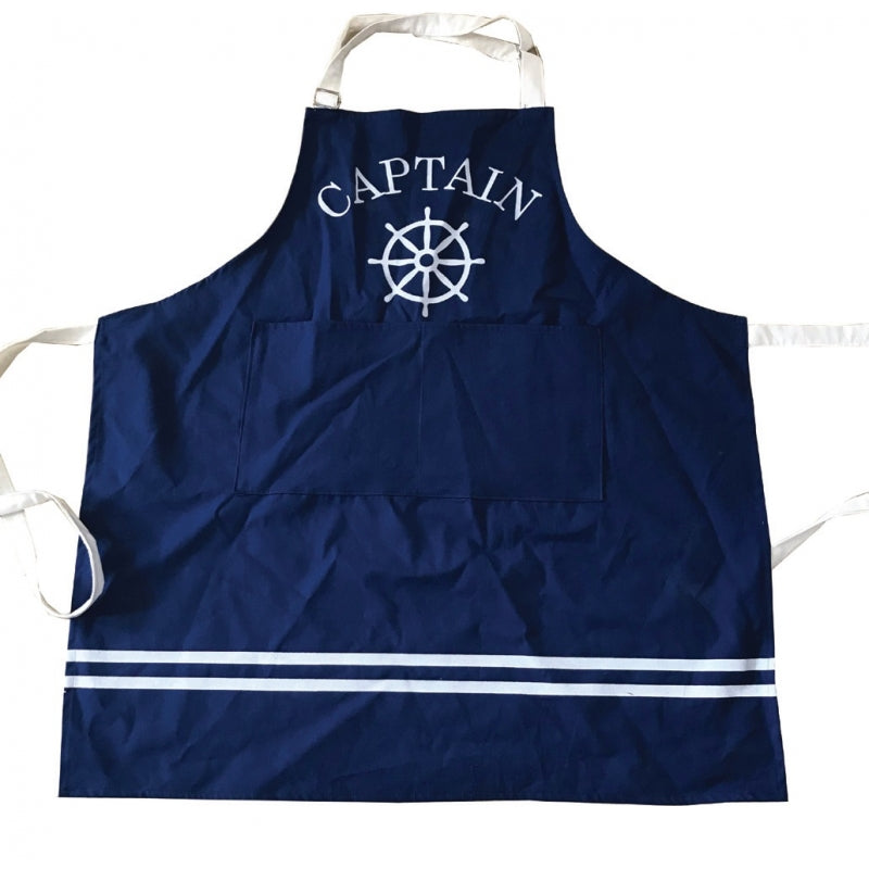 Nautical Blue Captains Chefs Cotton Apron