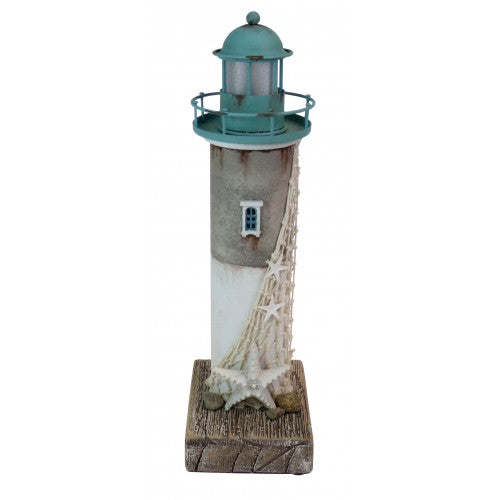 Embellished Rustic Lighthouse with LED Lighting