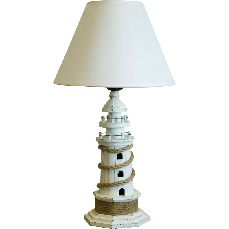 Wooden Lighthouse Feature Table Lamp