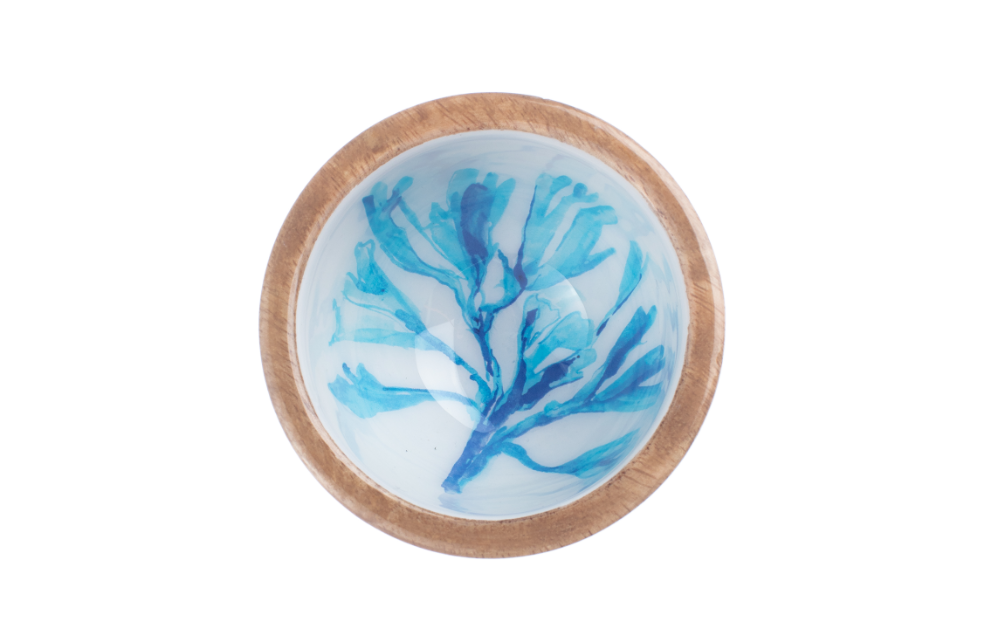 Seaweed Design Wooden Nut and Nibbles Bowl by Shoeless Joe