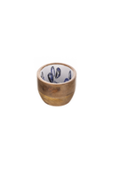 Blue & White Mussel Moules Design Wooden Nut and Nibbles Bowl by Shoeless Joe