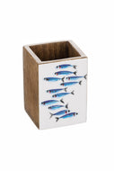 New Blue and White Sardine Design Cutlery / Table Pot by Shoeless Joe