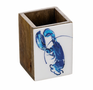 Blue and White Lobster Design Cutlery / Table Pot by Shoeless Joe