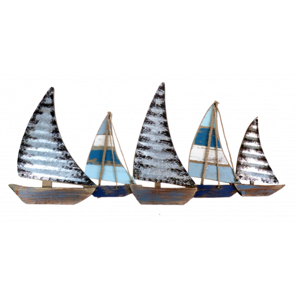 Metal Sailing Boats Decorative Wall Art Sculpture