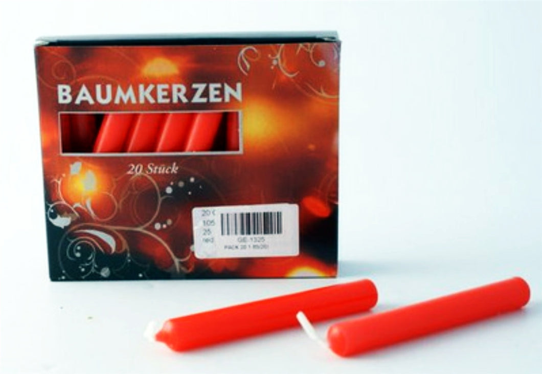 Pack of 20 Red Mini Chime Candles for Christmas-The Useful Shop