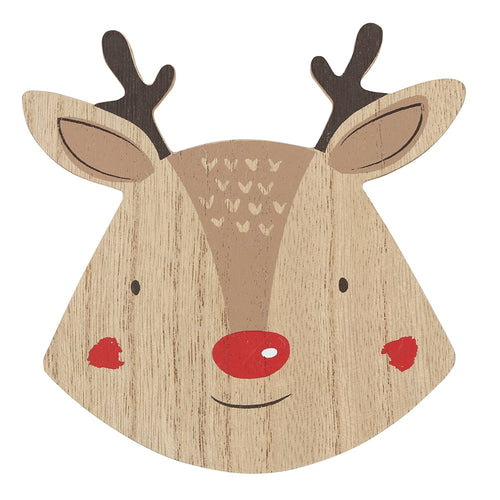 Christmas Reindeer Natural Coasters Set of 4