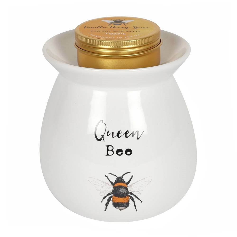 Queen Bee Blossom and Bee Vanilla Honey Spice Wax Melt Burner Gift Set