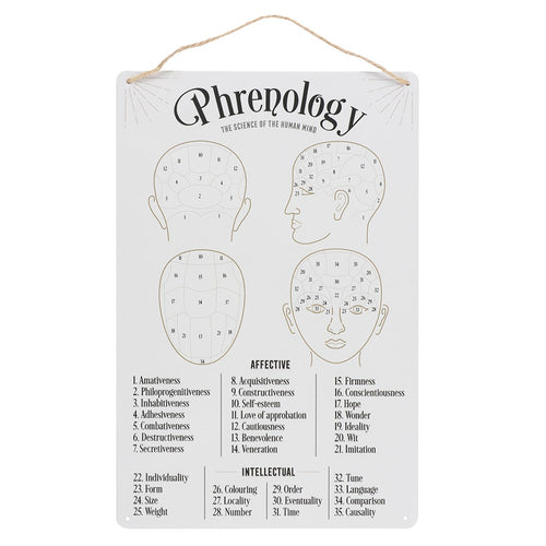 Phrenology Fortune Tellers Diagram Wall Sign