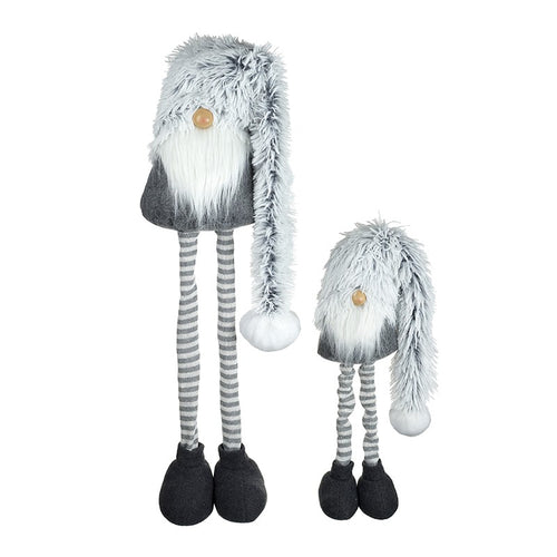 Set of 2 Large Nordic Gnomes With Extending Legs and Luxury Plush