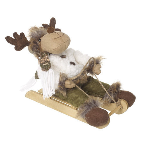 Cute Reindeer on Sledge Christmas Display Decoration