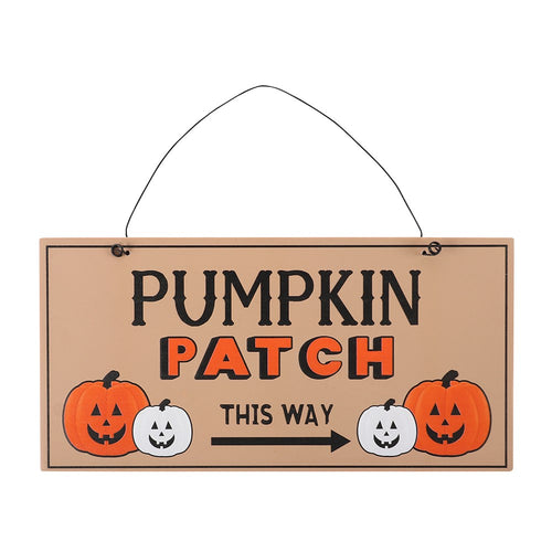 Pumpkin Patch Hanging Halloween Sign 20cm