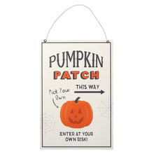Load image into Gallery viewer, Pumpkin Patch Hanging Halloween Sign 30cm
