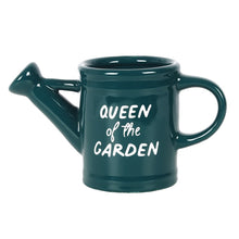 Load image into Gallery viewer, Queen of the Garden Watering Can Shaped Gardeners Mug - Green
