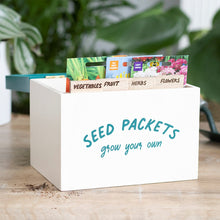 Load image into Gallery viewer, Gardeners Wooden Seed Packet Storage Box
