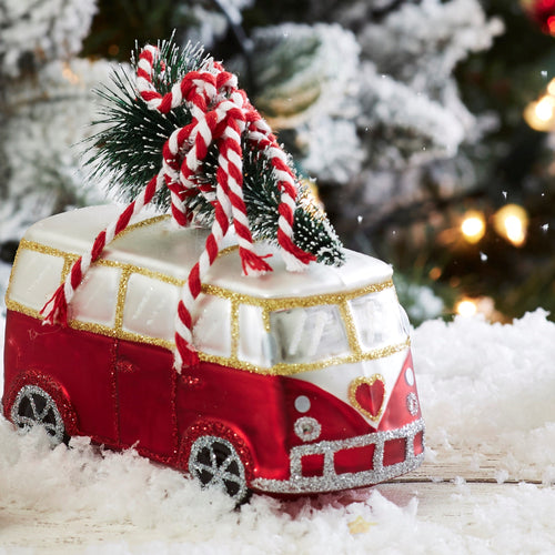 Coming Home for Xmas Love Camper Van Christmas Tree Ornament by Sass & Belle