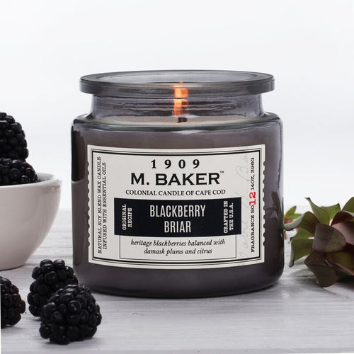 M Baker Colonial Candles of Cape Cod Large 14oz Blackberry Briar Apothecary Candle