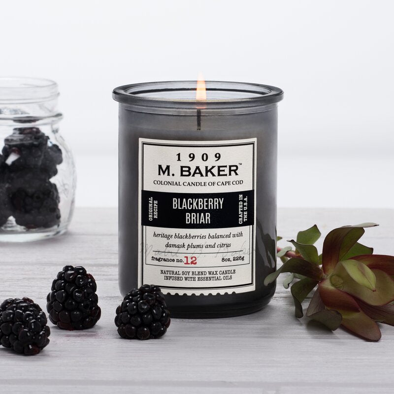 M Baker Colonial Candles of Cape Cod 8z Blackberry Briar Apothecary Candle