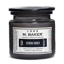 Load image into Gallery viewer, M Baker Colonial Candles of Cape Cod Large 14oz Citron Honey Apothecary Candle
