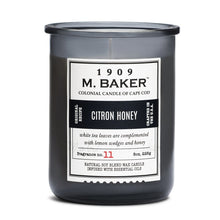 Load image into Gallery viewer, M Baker Colonial Candles of Cape Cod 8oz Citron Honey Apothecary Candle
