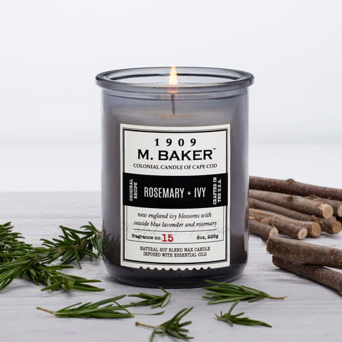 M Baker Colonial Candles of Cape Cod 8oz Rosemary & Ivy Apothecary Candle