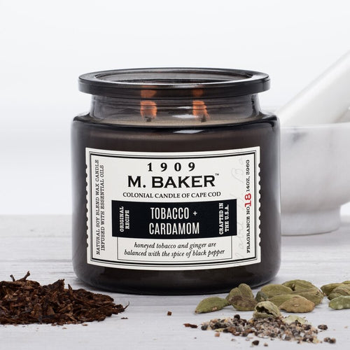 M Baker Colonial Candles of Cape Cod 14oz Tobacco & Cardamom Apothecary Candle