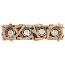 Load image into Gallery viewer, Natural Driftwood Balinese Style 4 Candle Display Centerpiece
