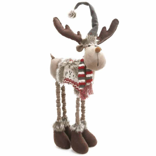 Tall Christmas Moose Reindeer Display Decoration with Telescopic Adjustable Legs by Heaven Sends