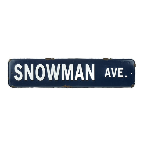 Snowman Ave Large Navy Street Sign by Heaven Sends