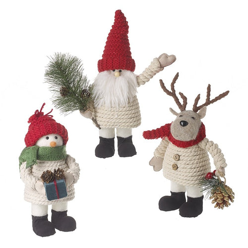 Set of 3 Christmas Charactes - Santa, Reindeer and Snowman Decorative Display