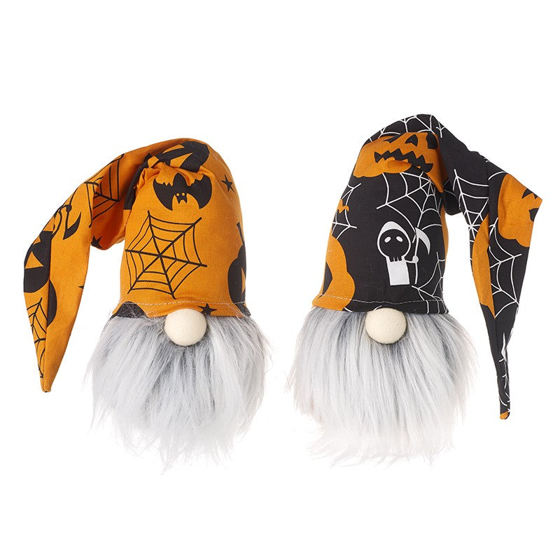 Pair of Black and Orange Fun Halloween Gonks / Gnomes