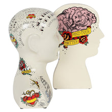 Load image into Gallery viewer, Phrenology Tattoo Ceramic Bookends
