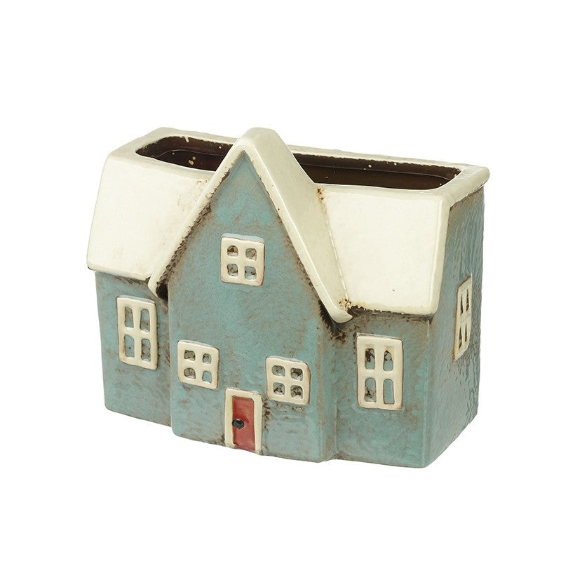 The Village Hall Coastal Terraced Cottage Pottery Planter by Heaven Sends