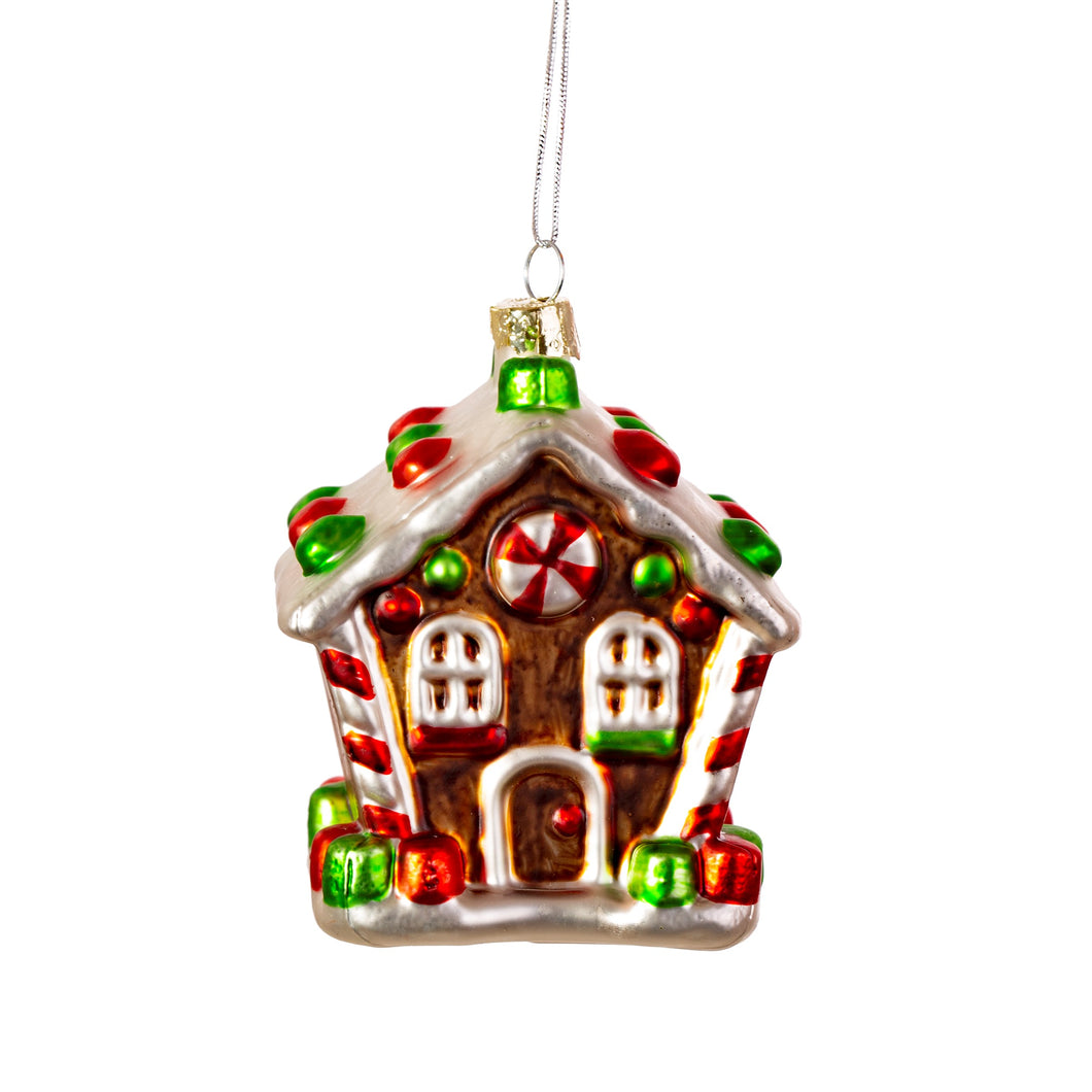 Classic Fairytale Gingerbread House Luxury Glistening Christmas Tree Bauble