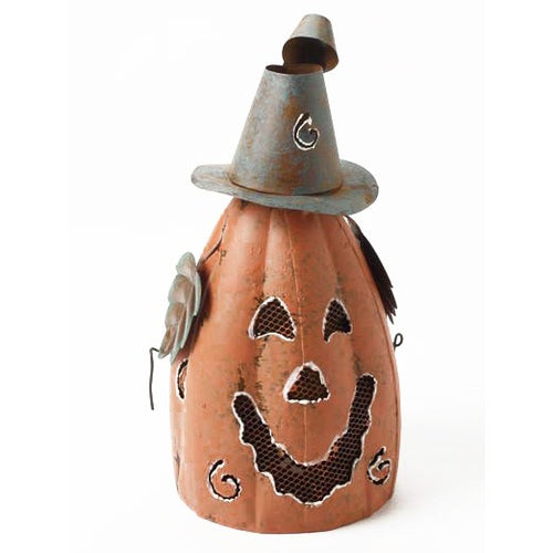 Tall Metal Pumpkin Halloween Lantern-The Useful Shop