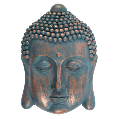 Bronze and Blue Thai Buddha Wall Sculpture 27cm