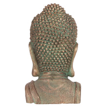 Load image into Gallery viewer, Gold and Verdigris Effect Large Buddha Head Statue for Home and Garden
