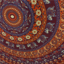 Load image into Gallery viewer, Arun Fairtrade Mandala Bedspread or Throw - Purple/Orange

