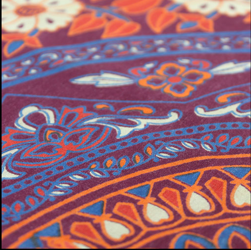 Arun Fairtrade Mandala Bedspread or Throw - Purple/Orange