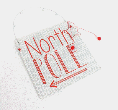 Square North Pole Christmas Sign-The Useful Shop
