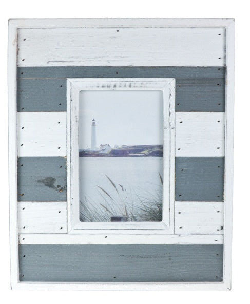 Medium Grey and White Beach Hut Wooden Picture Photo Frame