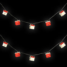 Load image into Gallery viewer, German String of Wooden Nordic Red &amp; White Christmas House Lights
